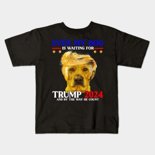 Even My Dog Is Waiting For Trump 2024 Kids T-Shirt